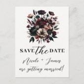Moody Rustic Garden Florals Bohemian Save the Date Aankondigingskaart (Voorkant)