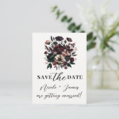 Moody Rustic Garden Florals Bohemian Save the Date Aankondigingskaart (Staand voorkant)