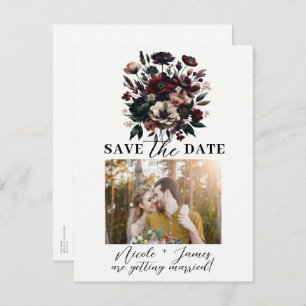 Moody Rustic Garden Florals Bohemian Save the Date Aankondigingskaart