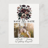 Moody Rustic Garden Florals Bohemian Save the Date Aankondigingskaart (Voorkant)