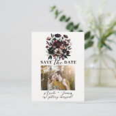 Moody Rustic Garden Florals Bohemian Save the Date Aankondigingskaart (Staand voorkant)