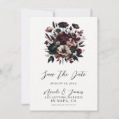 Moody Rustic Garden Florals Bohemian Save the Date Kaart (Voorkant)