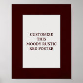 Moody Rustic Red Custom Poster Quote Kerst (Voorkant)