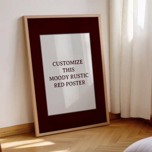 Moody Rustic Red Custom Poster Quote Kerst