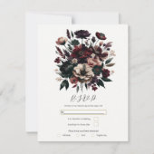 Moody rustieke Tuin Bloemen Boheemse Bruiloft RSVP Kaart (Voorkant)