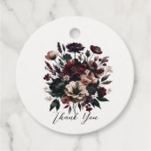 Moody rustieke tuin bloemen Bohemian bruiloft Bedankjes Labels (Voorkant)