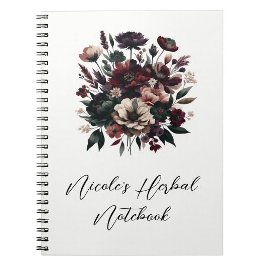 Moody rustieke tuin bloemen Bohemian bruiloft Notitieboek (Voorkant)