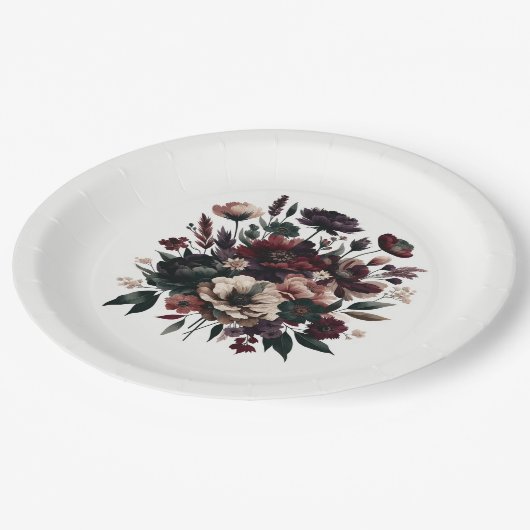 Moody rustieke tuin bloemen Bohemian bruiloft Papieren Bordje (Gekanteld)