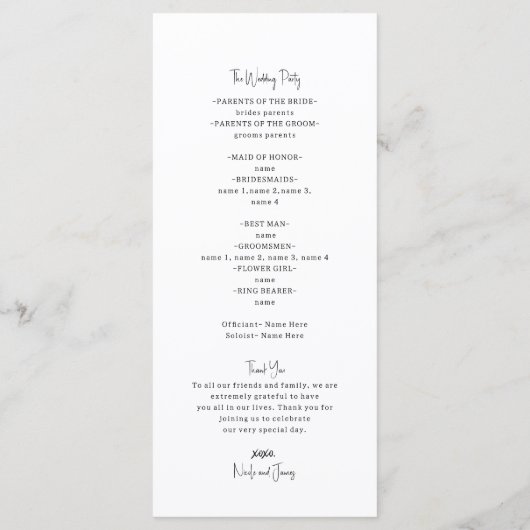 Moody rustieke tuin bloemen Bohemian bruiloft Programmakaart (Achterkant)