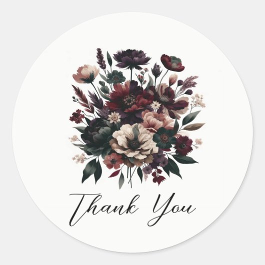 Moody rustieke tuin bloemen Bohemian bruiloft Ronde Sticker (Voorkant)