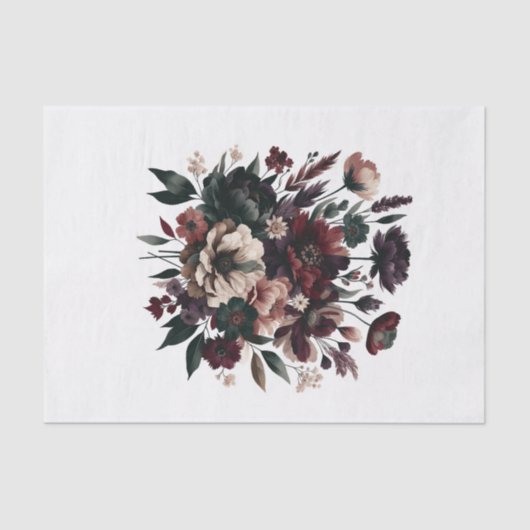 Moody rustieke tuin bloemen Bohemian bruiloft Tissuepapier (Voorkant)