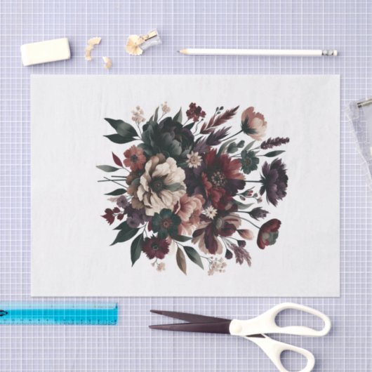 Moody rustieke tuin bloemen Bohemian bruiloft Tissuepapier (Craft)