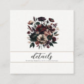 Moody rustieke tuin bloemen Bohemian bruiloft Vierkante Visitekaartje (Voorkant)
