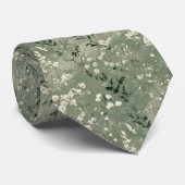 Moody Sage Green Wildflower gepersonaliseerde brui Stropdas (Opgerold)