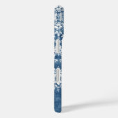 Moody Sapphire Blue  Damask Pattern Name Case-Mate iPhone Case (Achterkant / Rechts)