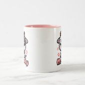 Moody! Schattigee Angry Koe Pun Cartoon Tweekleurige Koffiemok (Center)