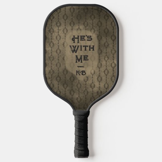 Moody Sepia Aangepaste Naam Jubileum Gift Paar Pickleball Paddle (Voorkant)