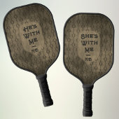 Moody Sepia Aangepaste Naam Jubileum Gift Paar Pickleball Paddle