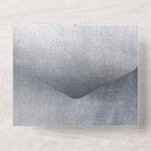 Moody Silver Glam Modern Elegant Wedding All In One Uitnodiging (Achterkant)