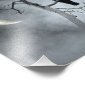 Moody Sky en een halve maan Foto Afdruk (Hoek)