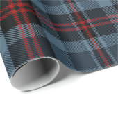 Moody Slate Blue and Deep Red Tartan Plaid Cadeaupapier (Rol Hoek)