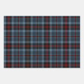 Moody Slate Blue and Deep Red Tartan Plaid Inpakpapier Vel (Voorkant 2)