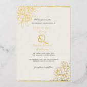 Moody Smoked Gold Ampersand (verticaal) Folie Uitnodiging (Voorkant)