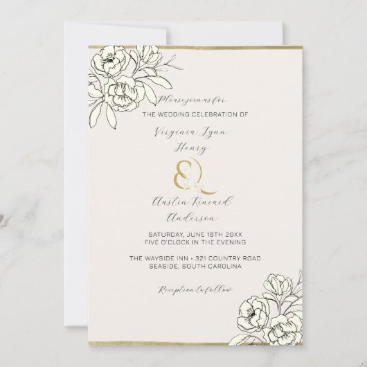 Moody Smoked Gold Ampersand (verticaal) Kaart (Voorkant)