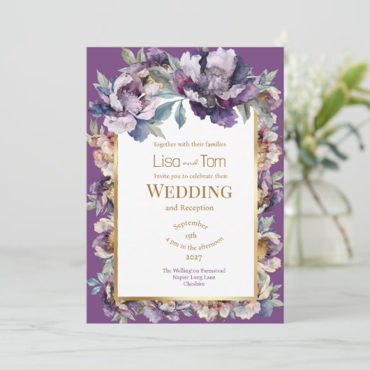 Moody Soft Gothic huwelijksuitnodiging Kaart (Staand voorkant)