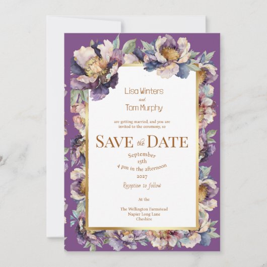Moody Soft Gothic Save the Date Wedding Invitation Kaart (Voorkant)