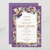 Moody Soft Gothic Save the Date Wedding Invitation Kaart (Voorkant / Achterkant)
