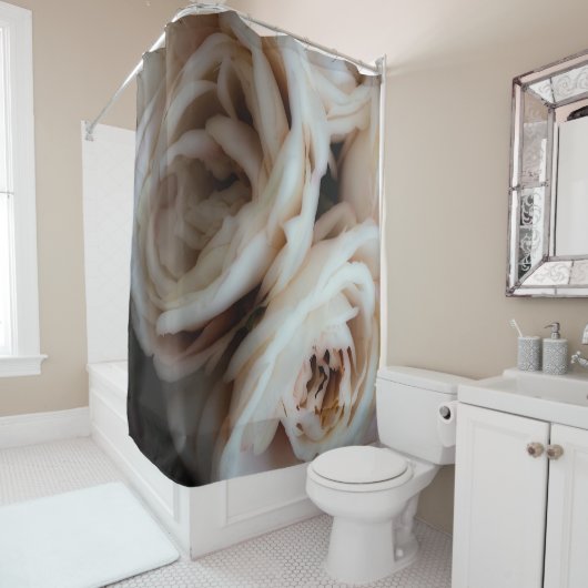 Moody Soft roze rozen Elegant Minimal Shabby Chic Douchegordijn (In situ)