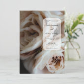 Moody Soft roze rozen Elegant Minimal Wedding Kaart (Staand voorkant)