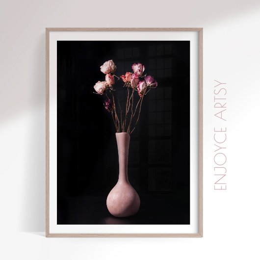 Moody stilleven boeket van rozen muurkunst poster
