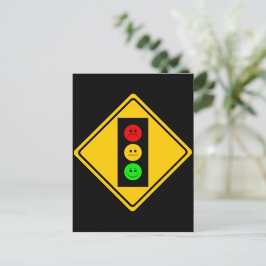 Moody Stoplight Ahead Briefkaart (Staand voorkant)
