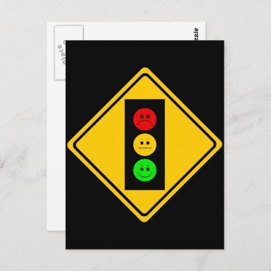 Moody Stoplight Ahead Briefkaart (Voorkant / Achterkant)