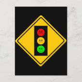 Moody Stoplight Ahead Briefkaart (Voorkant)