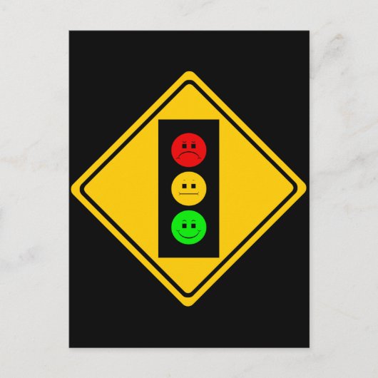 Moody Stoplight Ahead Briefkaart (Voorkant)