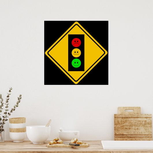 Moody Stoplight Ahead Poster (Keuken)