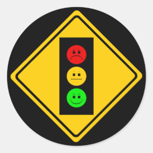 Moody Stoplight Ahead Ronde Sticker