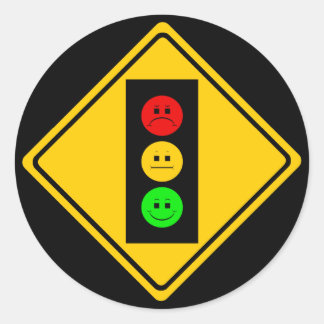 Moody Stoplight Ahead Ronde Sticker