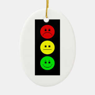 Moody Stoplight Keramisch Ornament