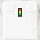Moody Stoplight  met naam Ronde Sticker (Tas)