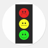 Moody Stoplight Ronde Sticker (Voorkant)
