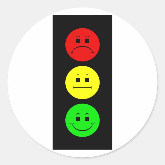 Moody Stoplight Ronde Sticker (Voorkant)