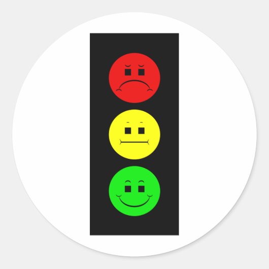 Moody Stoplight Ronde Sticker (Voorkant)