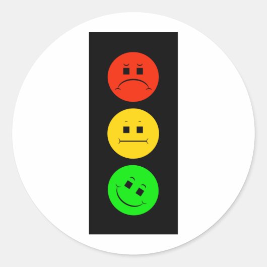 Moody Stoplight Tilted Green Ronde Sticker (Voorkant)