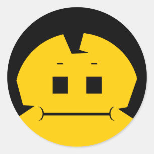 Moody Stoplight Trio Charlie Yellobellow Face Ronde Sticker