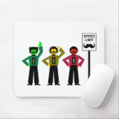 Moody Stoplight Trio Speed Limit Mustachio Muismat (Met muis)