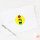 Moody Stoplight Trio verticale gezichten Ronde Sticker (Envelop)